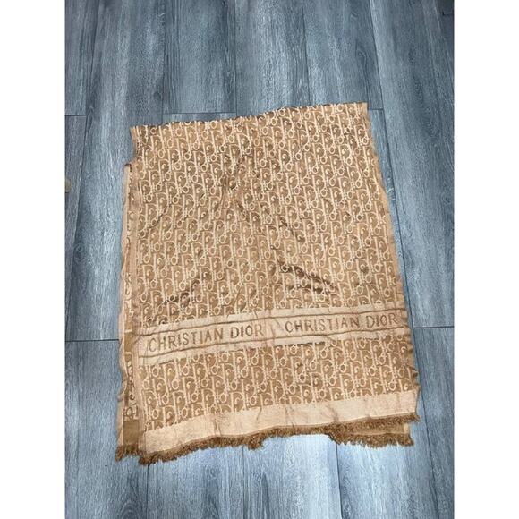 Christian Dior Oblique All Over Dior Print scarf Brown A008138
